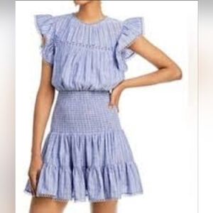 Aqua Ruffled Mini Dress